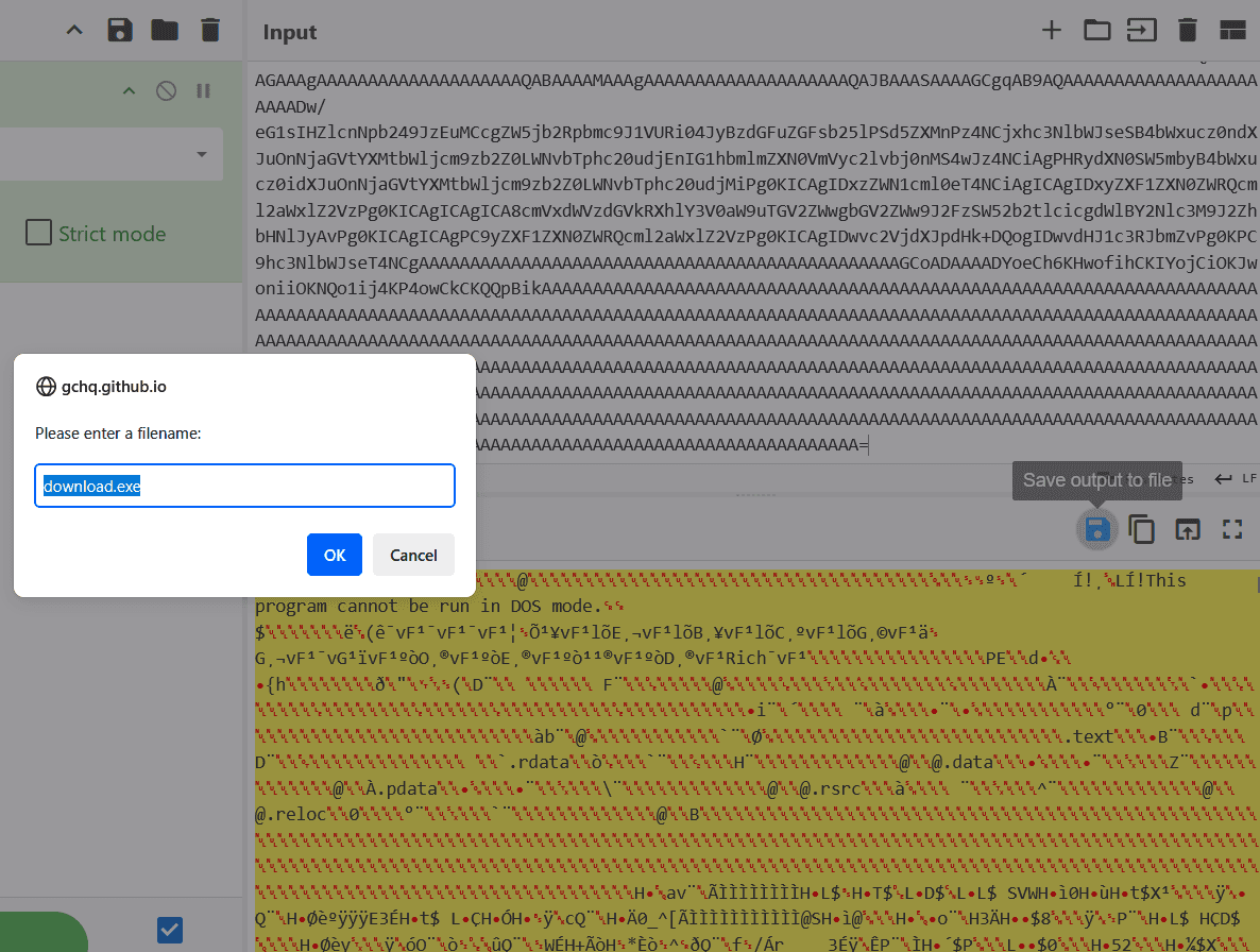 second base64 blob decoded binary